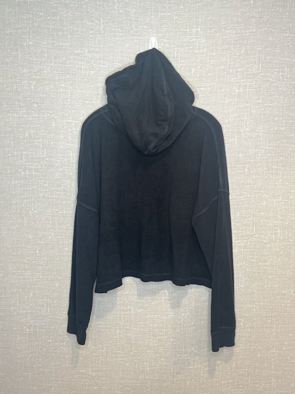 FP Movement Free People Radiant Hoodie Small Black Terry Oversized Pullover - Picture 6 of 6